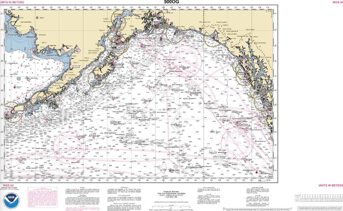 NOAA Nautical Chart 500: West Coast Of North America Dixon Ent To Unimak Pass