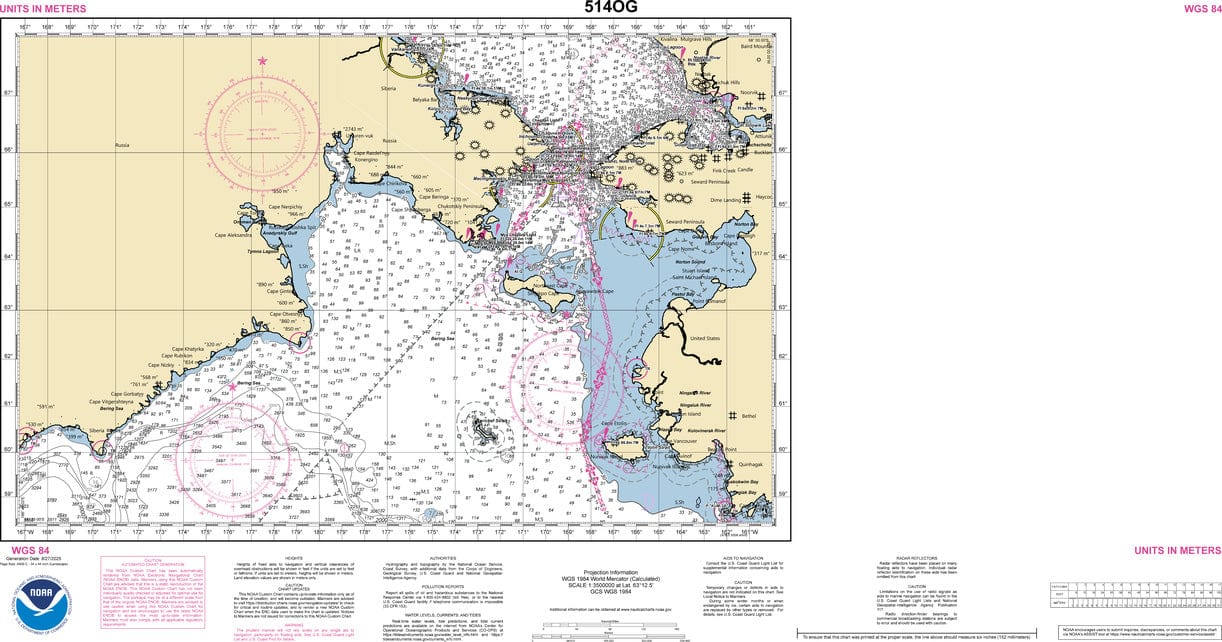 NOAA Nautical Chart 514: Bering Sea Northern Part