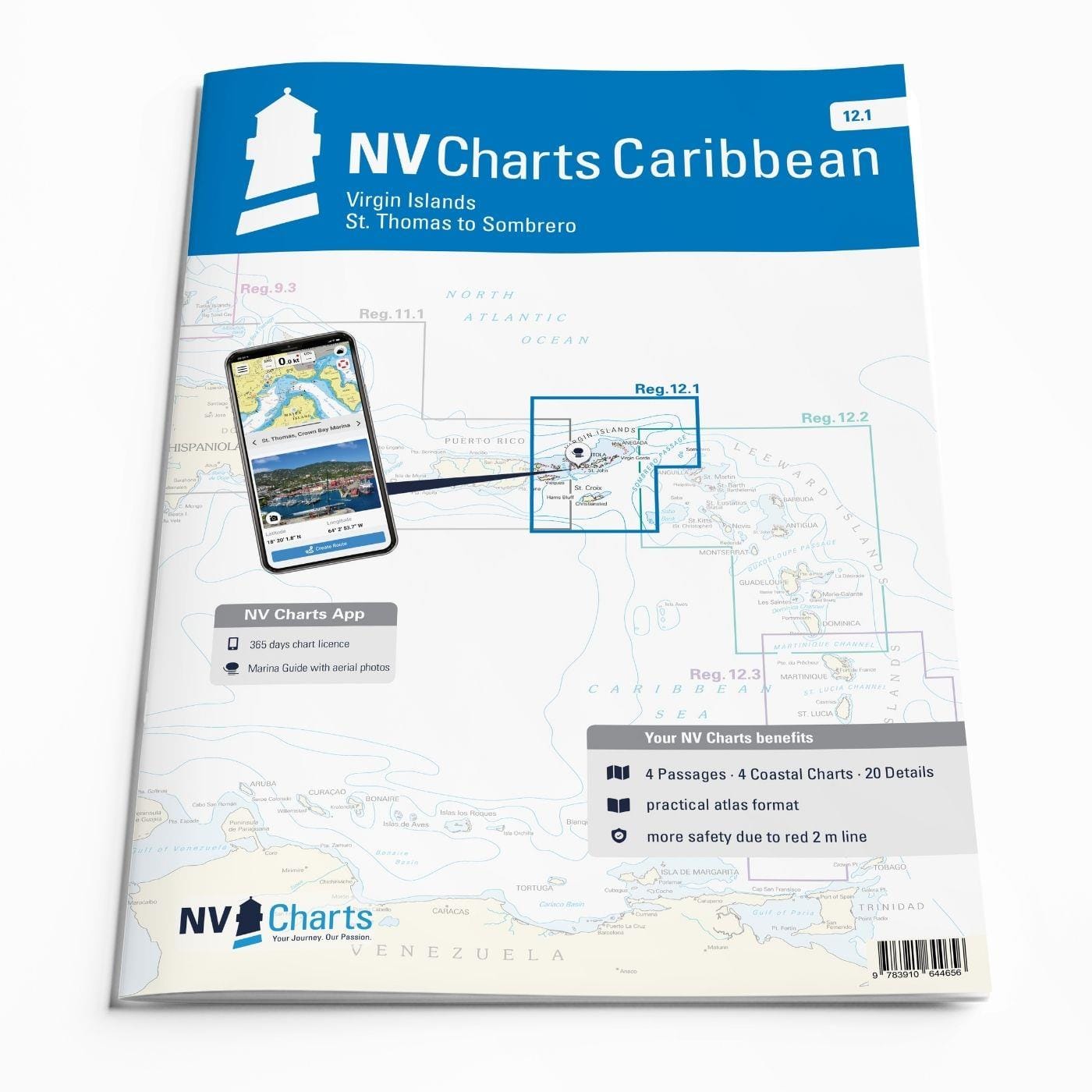 NV. Charts Reg. 12.1 Chart Kit: Virgin Islands, St. Thomas to Sombrero 2025 Edition