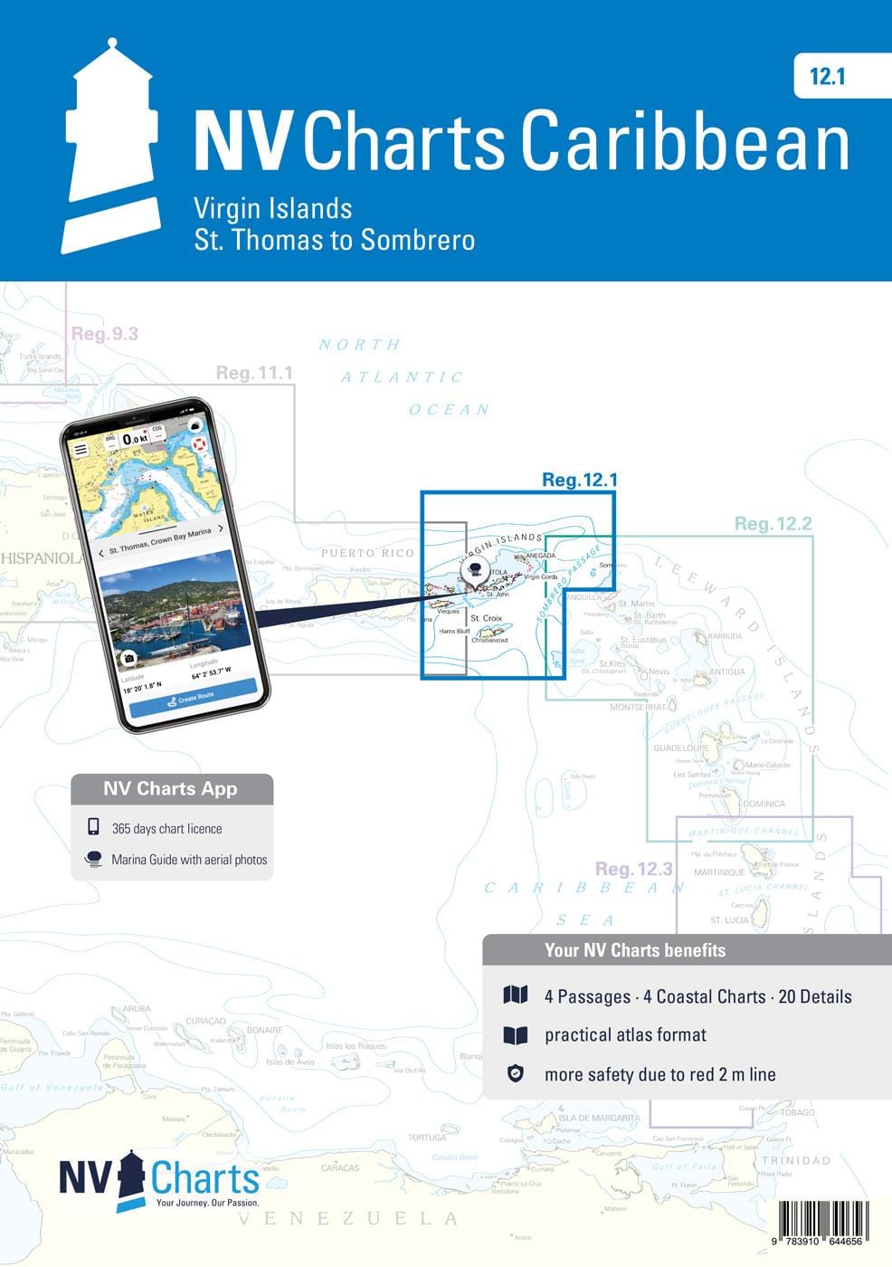 NV. Charts Reg. 12.1: Virgin Islands, St. Thomas to Sombrero 2023 Edition