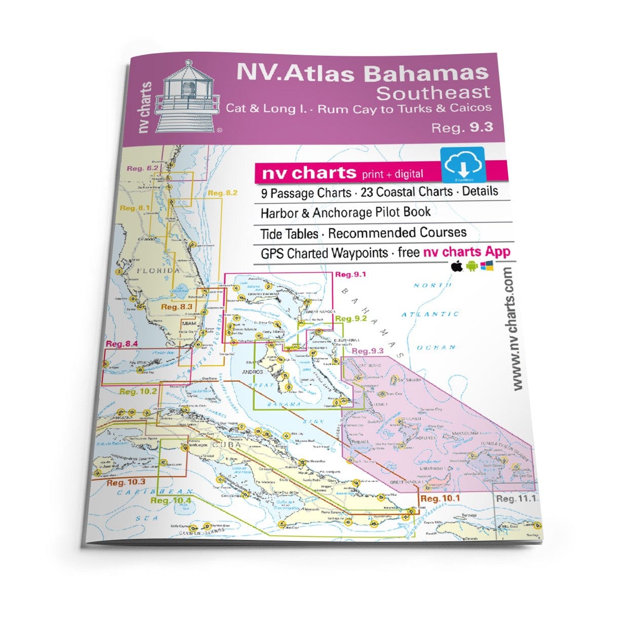 NV. Charts Reg. 9.3 Chart Kit Bahamas Southeast Cat & Long Island