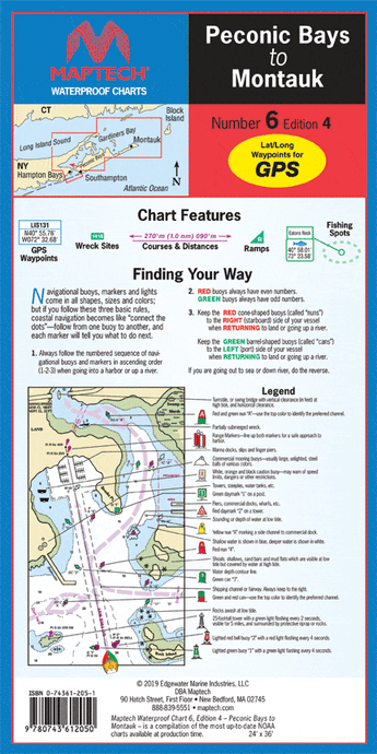 Peconic Bays to Montauk Waterproof Chart, 4th Edition