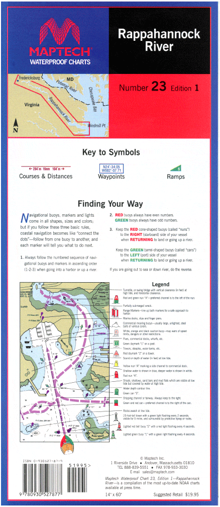 Rappahannock River Waterproof Chart, 1st Edition