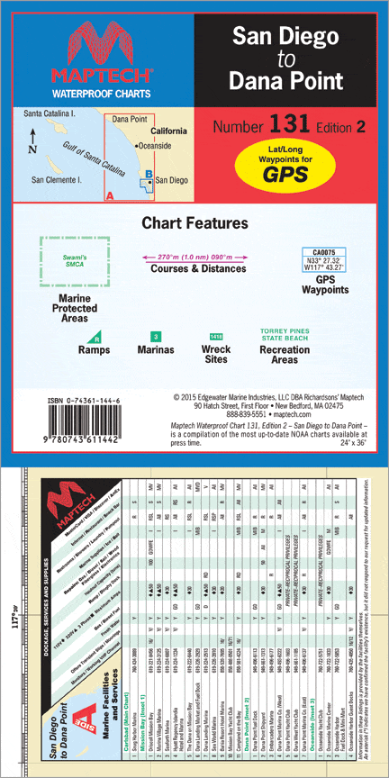 San Diego to Dana Point Waterproof Chart, 2nd Edition