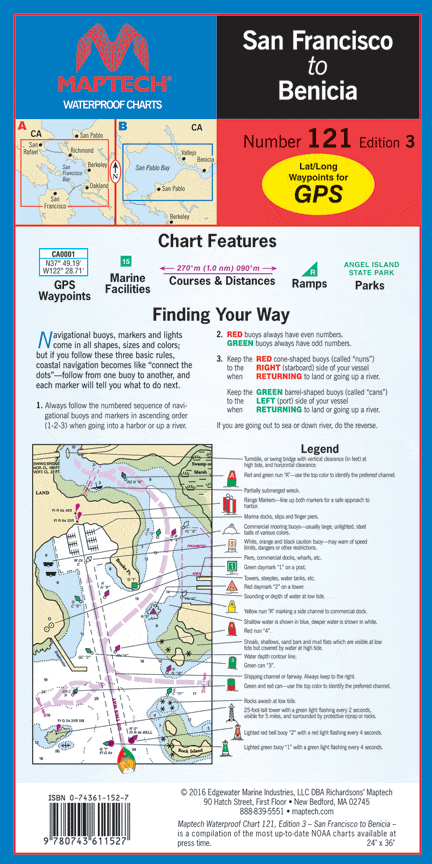 San Francisco to Benicia Waterproof Chart, 3rd Edition