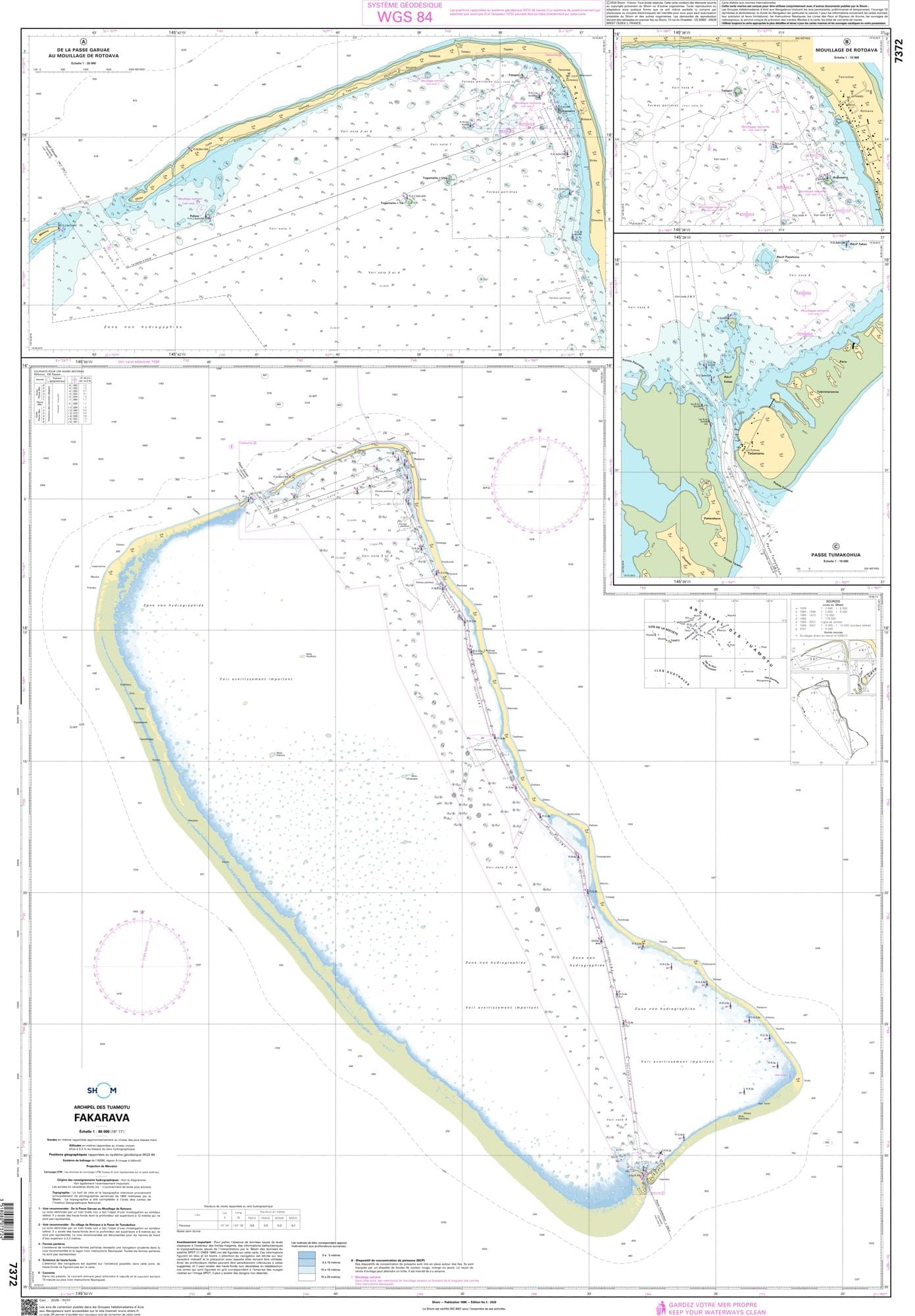 SHOM Chart 7372: Fakarava
