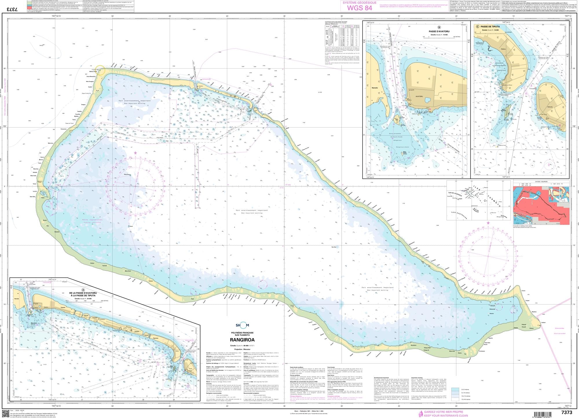 SHOM Chart 7373: Rangiroa