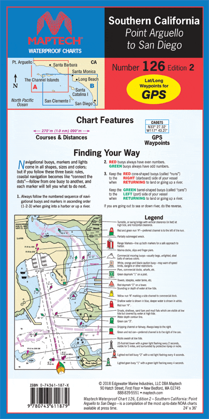 Southern California: Point Arguello to San Diego Waterproof Chart, 2nd Edition