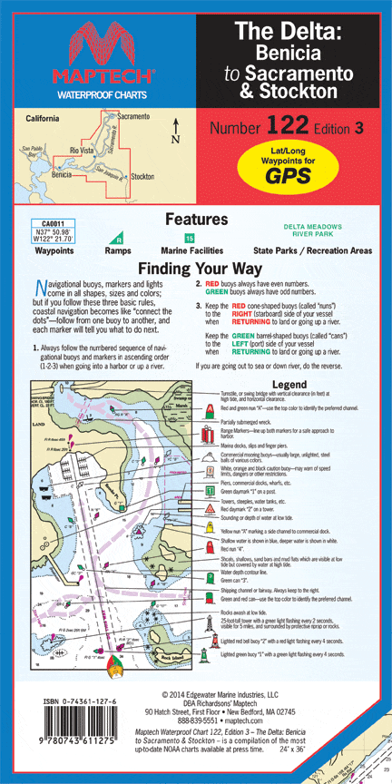 The Delta-Benicia to Sacramento & Stockton Waterproof Chart, 3rd Edition
