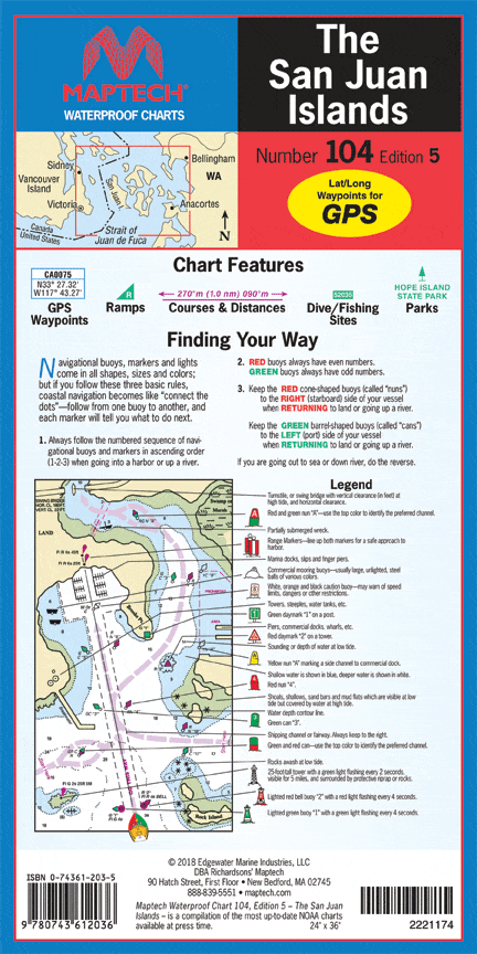 The San Juan Islands Waterproof Chart, 5th Edition