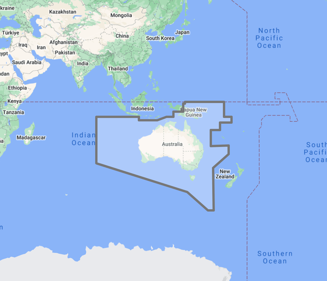 Timezero TZ Map: Australia