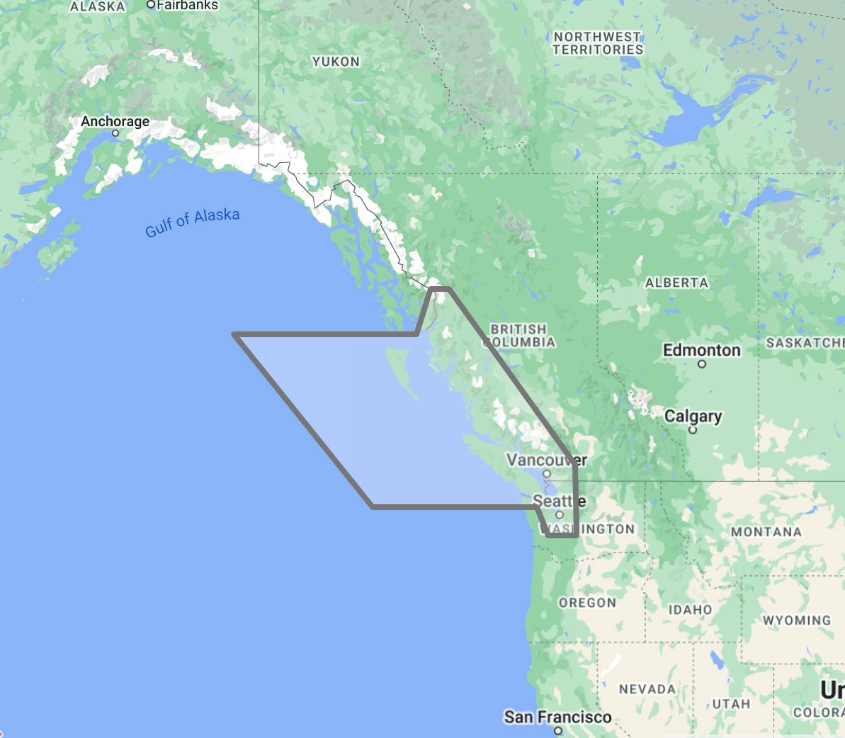 Timezero TZ Map: Canada West
