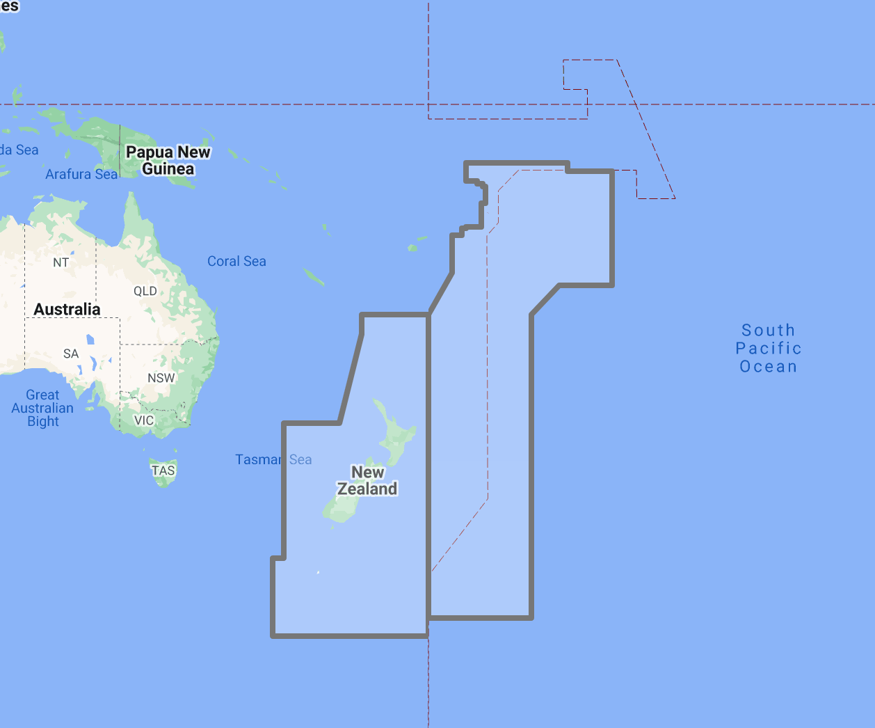 Timezero TZ Map: New Zealand