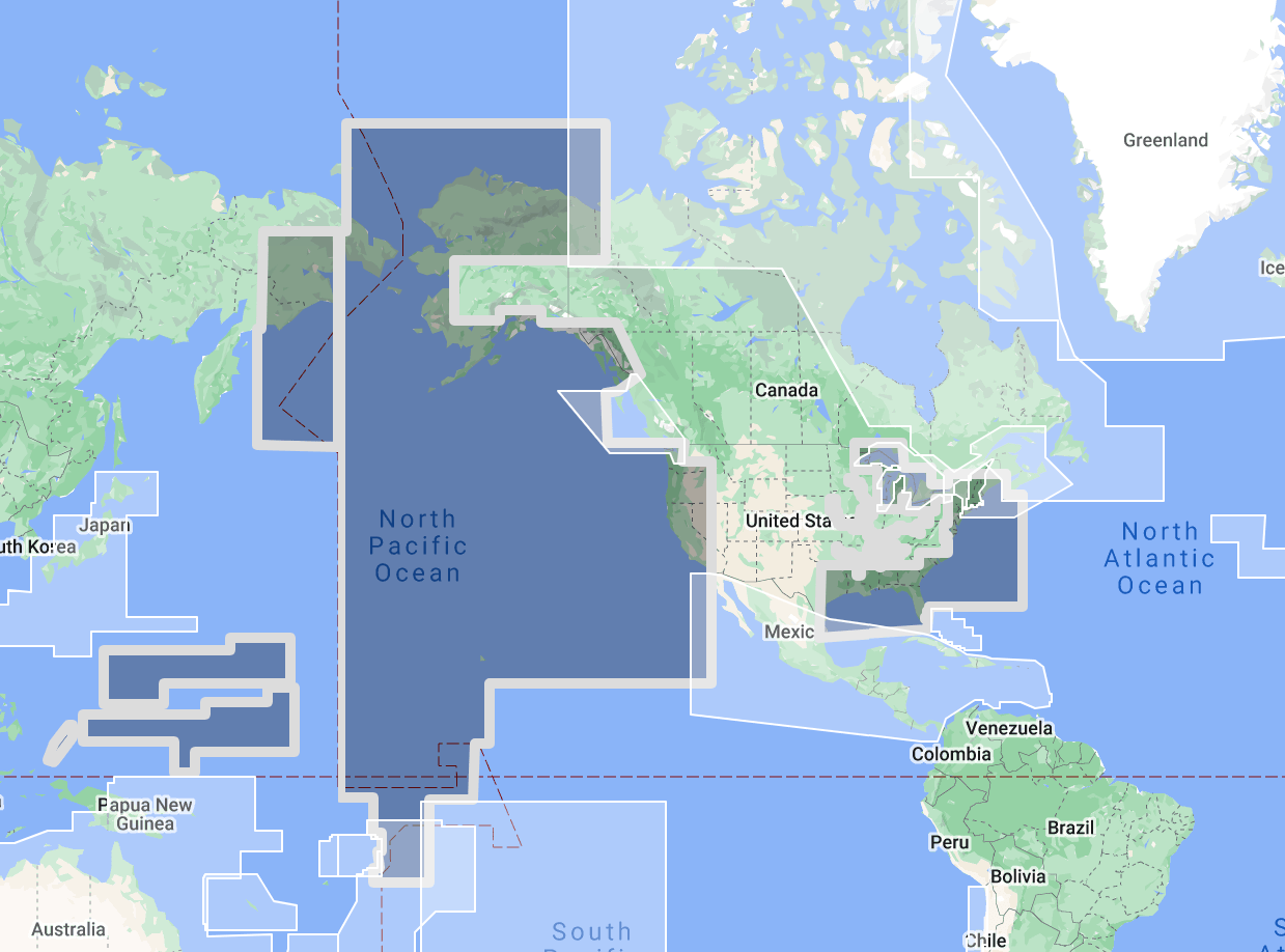 Timezero TZ Map: North America | USA