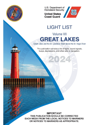 USCG Light List 7: Great Lakes & the St. Lawrence River above the St. Regis River, 2024 Edition
