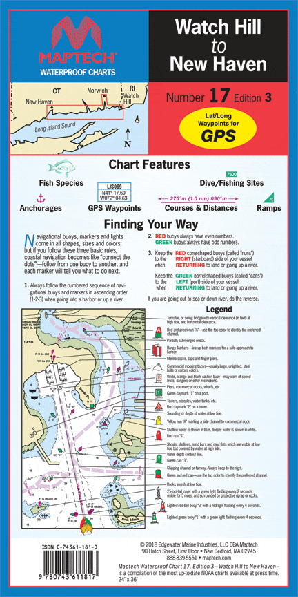 Watch Hill to New Haven Waterproof Chart, 3rd Edition