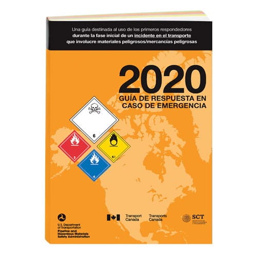 2020 Emergency Response Guidebook, Standard Bound Full Size 5 ½" x 7 ½" - Spanish Edition