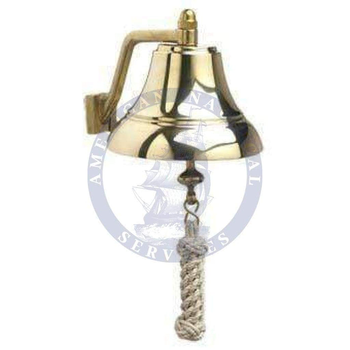 6" Brass Bell With Off-White Lanyard (Weems & Plath 6000)