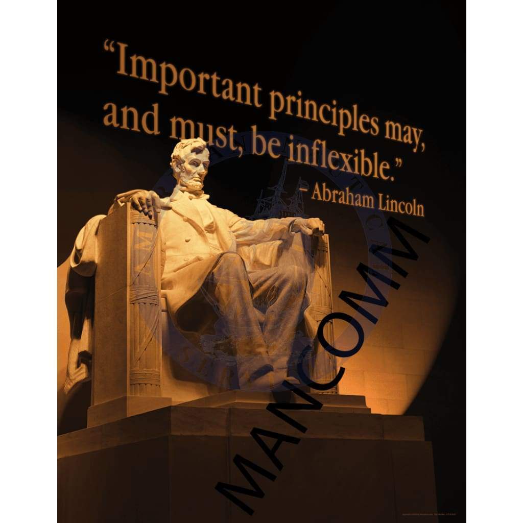 Abraham Lincoln Poster - “Important Principles May And Must Be Inflexible”