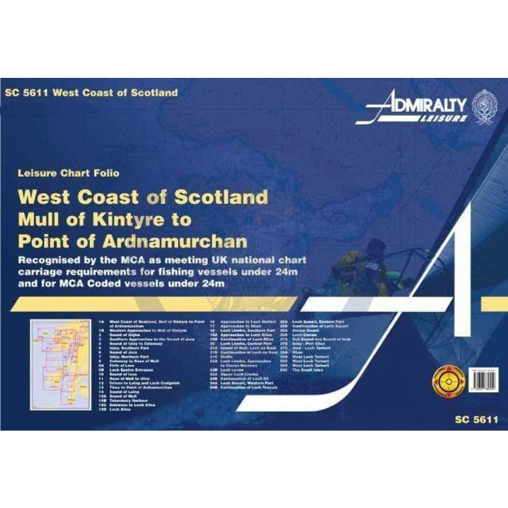 ADMIRALTY Leisure Chart Folio:  West Coast of Scotland, Mull of Kintyre to Point of Ardnamurchan (SC5611)