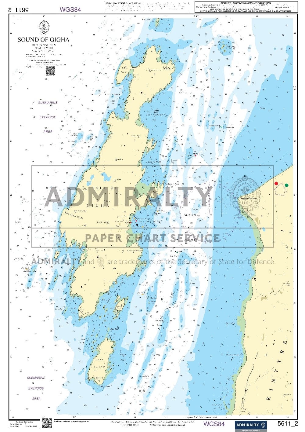 Admiralty Small Craft Chart - Sound of Gigha  (5611.2)