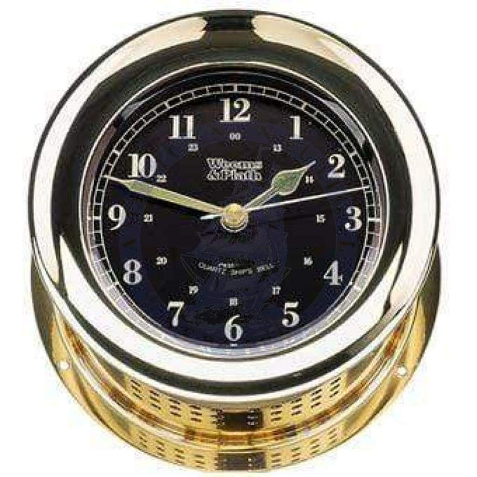 Atlantis Premiere Quartz Ship's Bell Clock with Black Dial (Weems & Plath 200101)