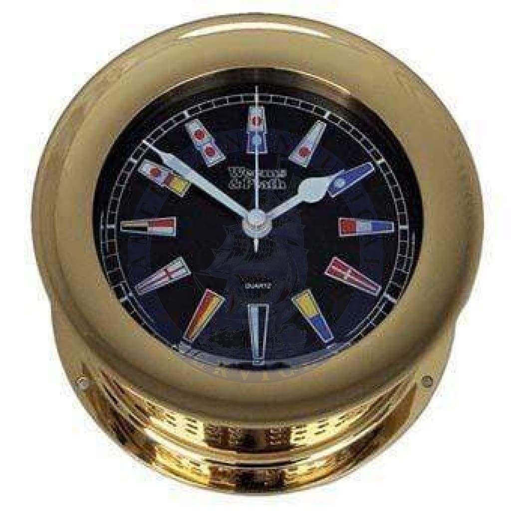 Atlantis Quartz Clock Black Dial with Color Flags (Weems & Plath 200504)