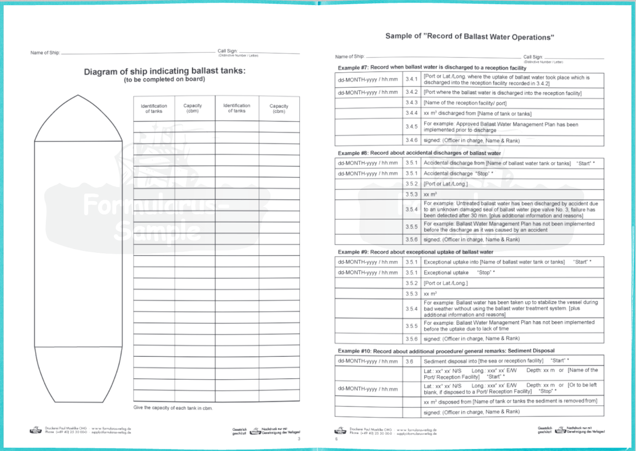 Ballast Water Record Book Log Book Amnautical