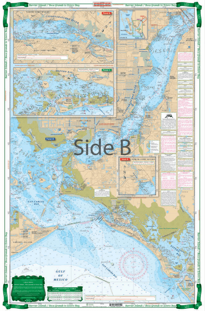 Barrier Islands Boca Grande to Estero Bay Large Print Navigation Chart 25E