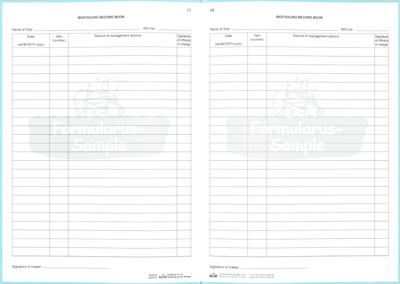 Biofouling Record Book