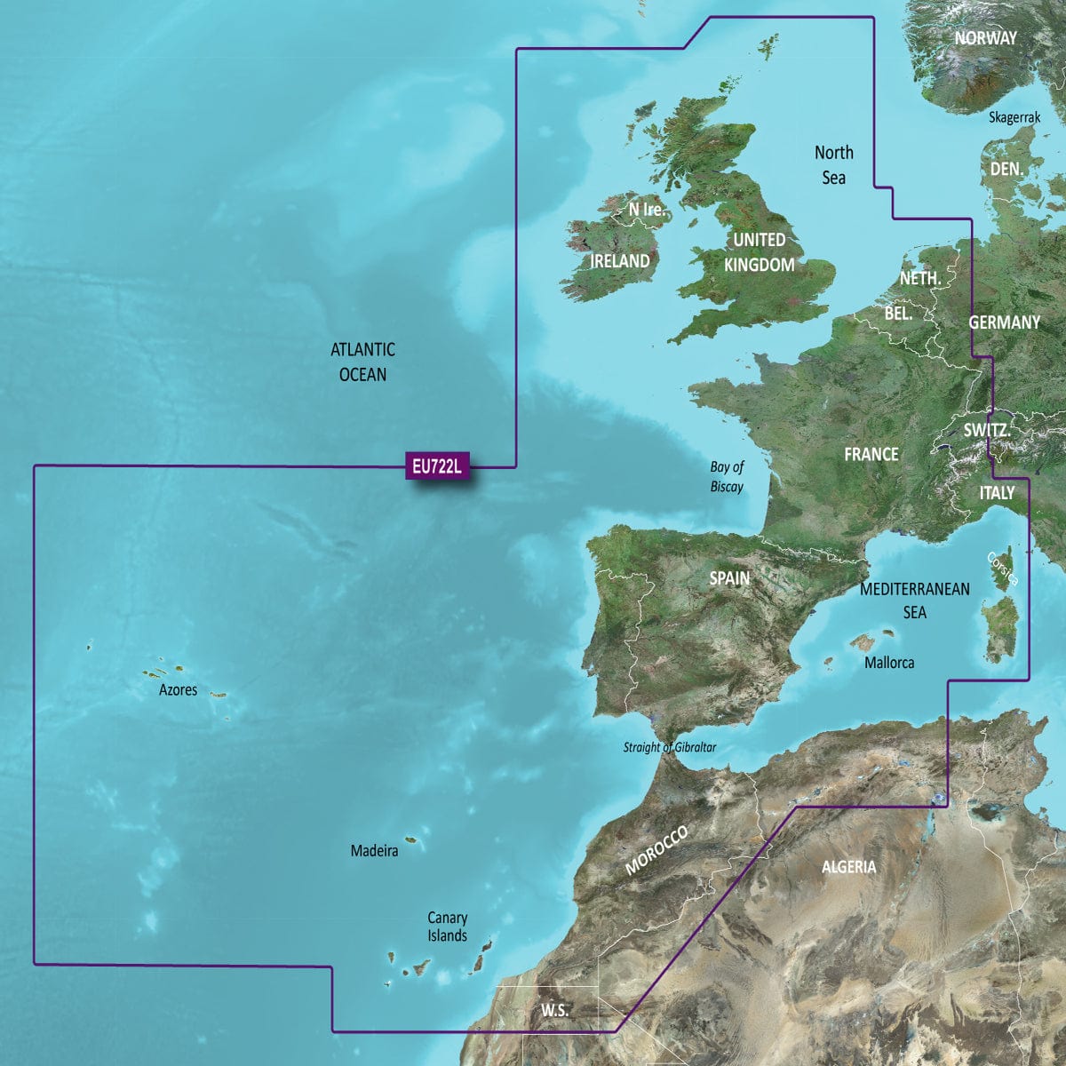 Bluechart G3 Vision microSD™/SD™ card: VEU722L - Europe Atlantic Coast Charts