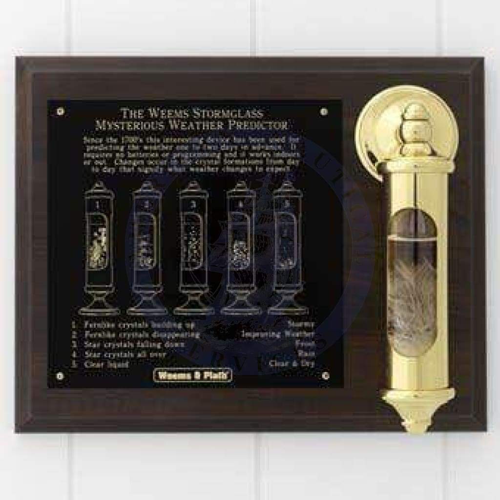 Brass Stormglass & Plaque Set (Weems & Plath 200SET)