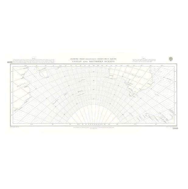 British Admiralty Gnomonic Chart 5099: Great Circle Sailing Indian and Southern Oceans