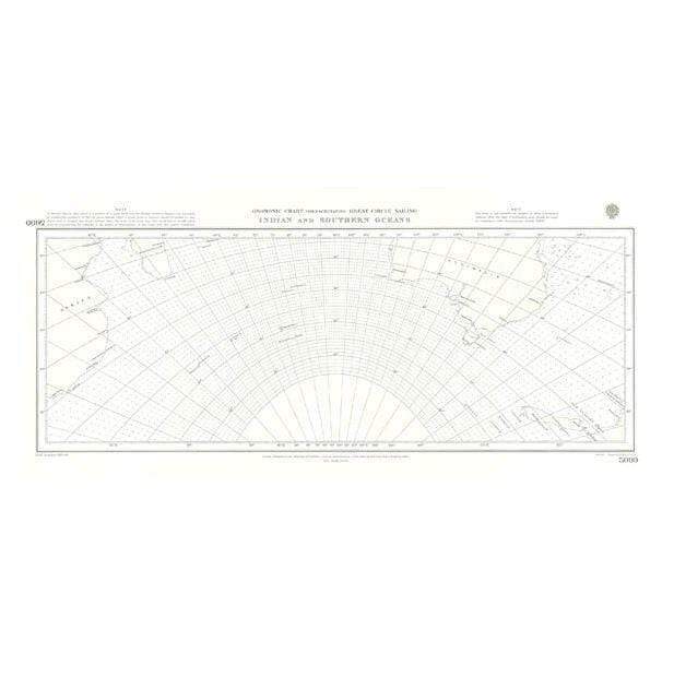 British Admiralty Gnomonic Chart 5099: Great Circle Sailing Indian and Southern Oceans