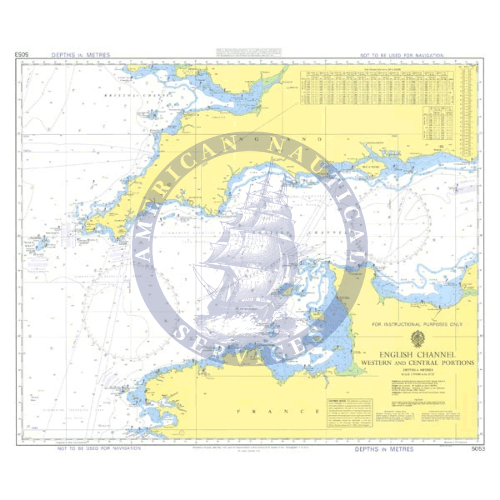 British Admiralty Instructional Chart 5053: English Channel - Western and Central Portions