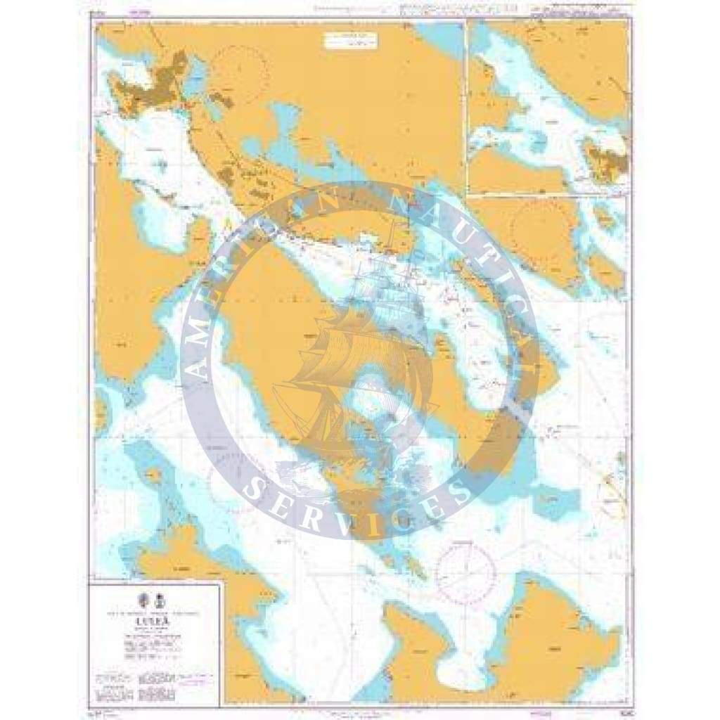 British Admiralty Nautical Chart 1010: Gulf of Bothnia - Sweden - East Coast, Luleå. Luleå
