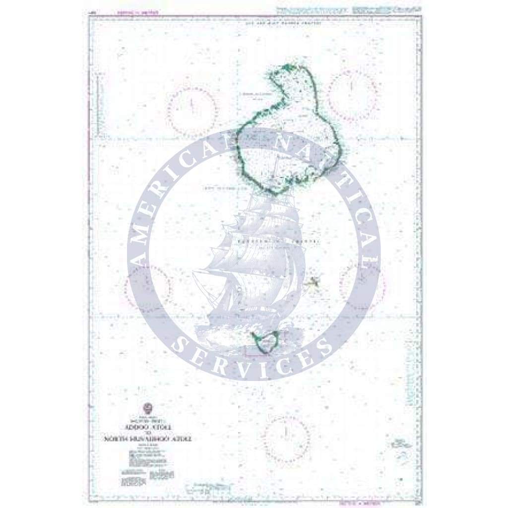British Admiralty Nautical Chart 1011: Addoo Atoll to North Huvadhoo Atoll