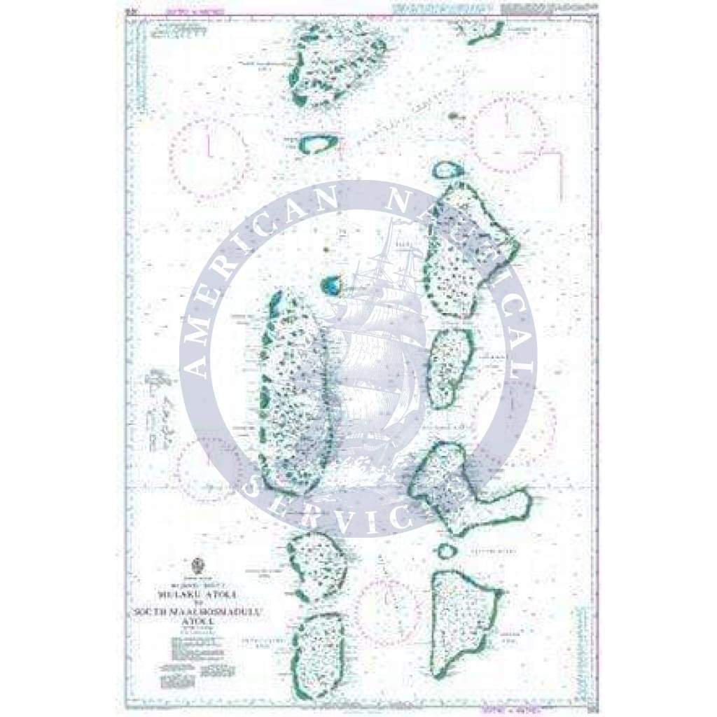 British Admiralty Nautical Chart 1013: Mulaku Atoll to South Maalhosmadulu Atoll