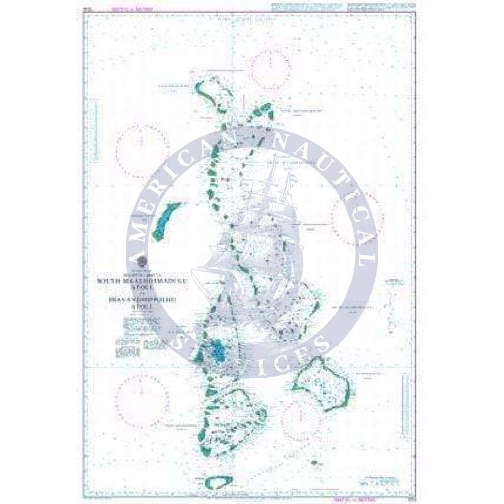 British Admiralty Nautical Chart 1014: South Maalhosmadulu Atoll to Ihavandhippolhu Atoll