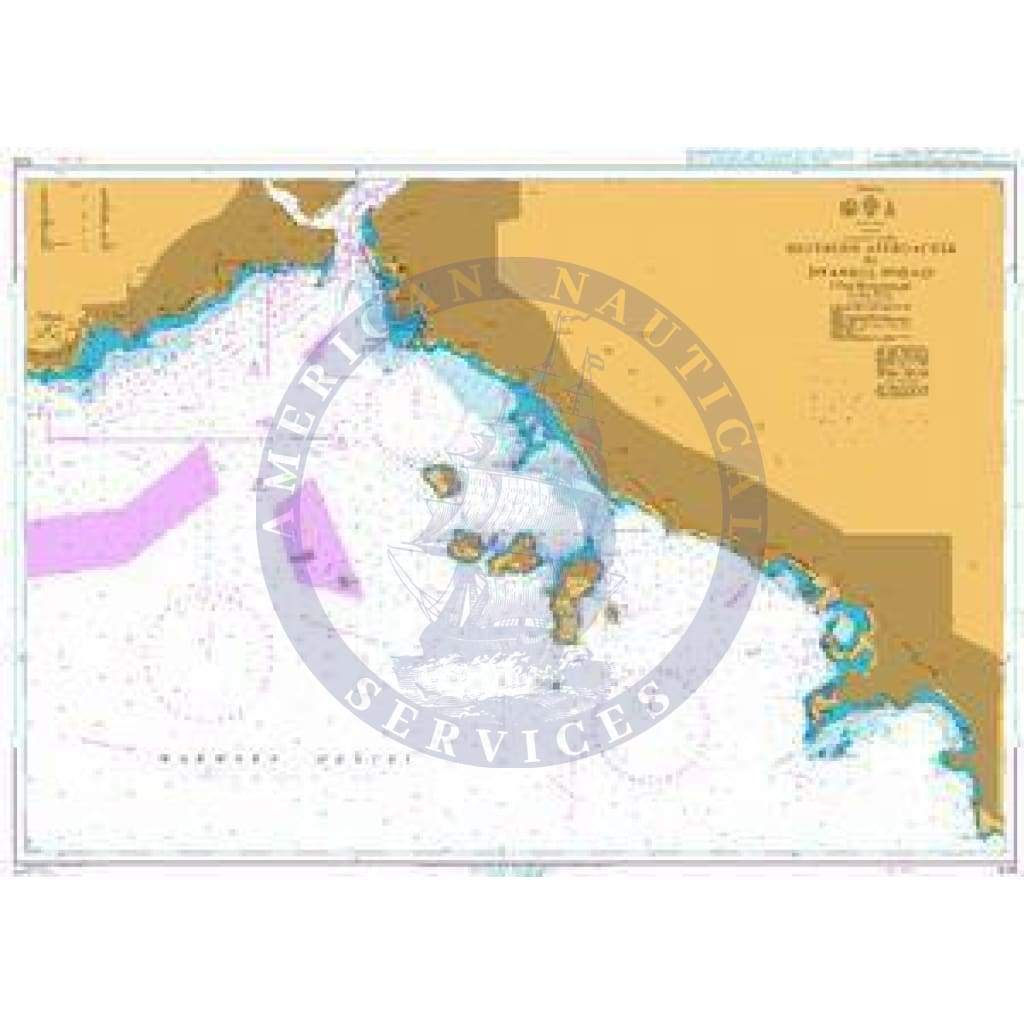 British Admiralty Nautical Chart 1015: Turkey – Marmara Denizi, Southern Approaches to Istanbul Bogazi (The Bosporus)