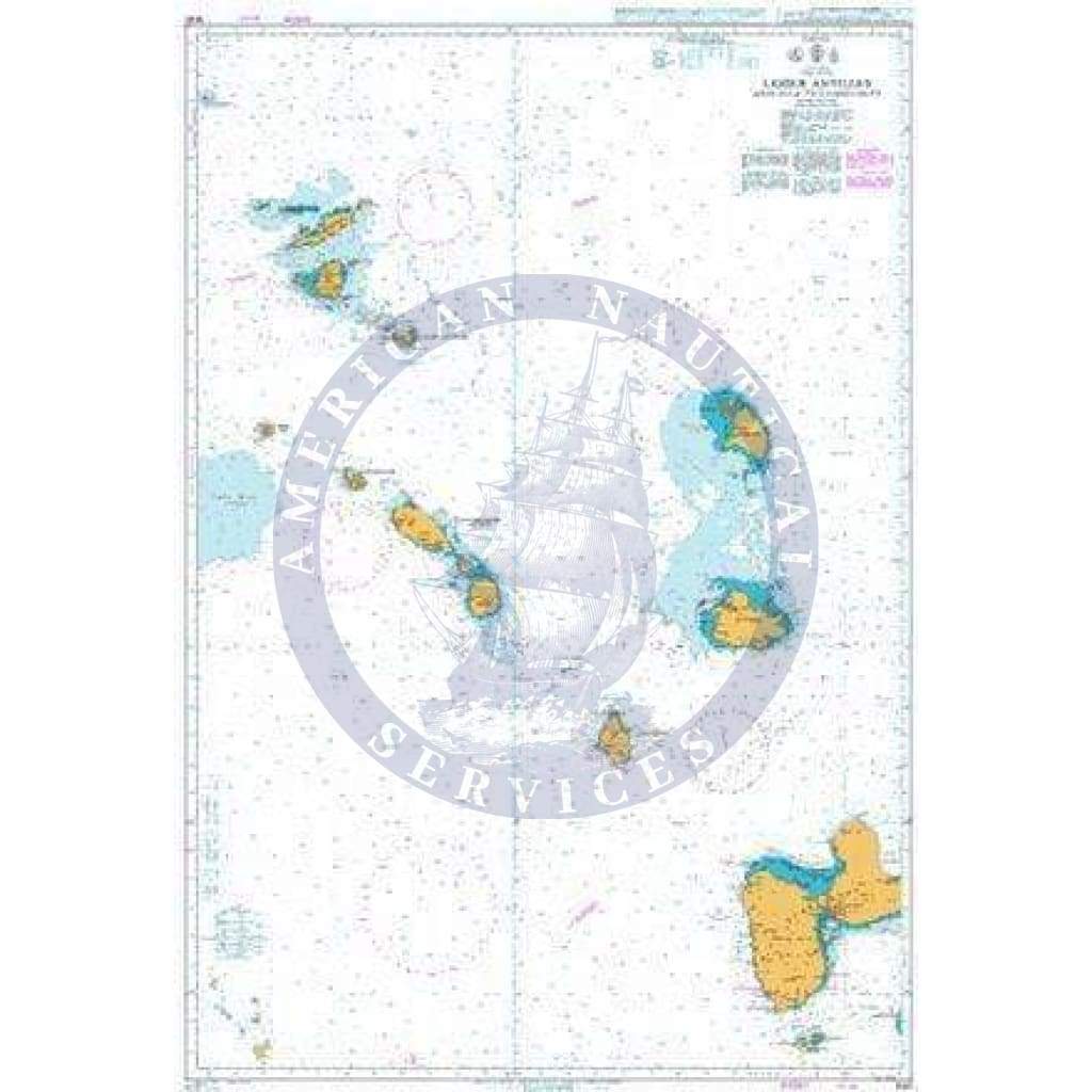 British Admiralty Nautical Chart 1025: Anguilla to Guadeloupe