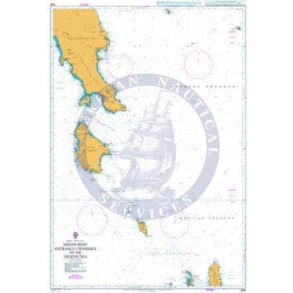 British Admiralty Nautical Chart 1030: South-West Entrance Channels to the Aegean Sea