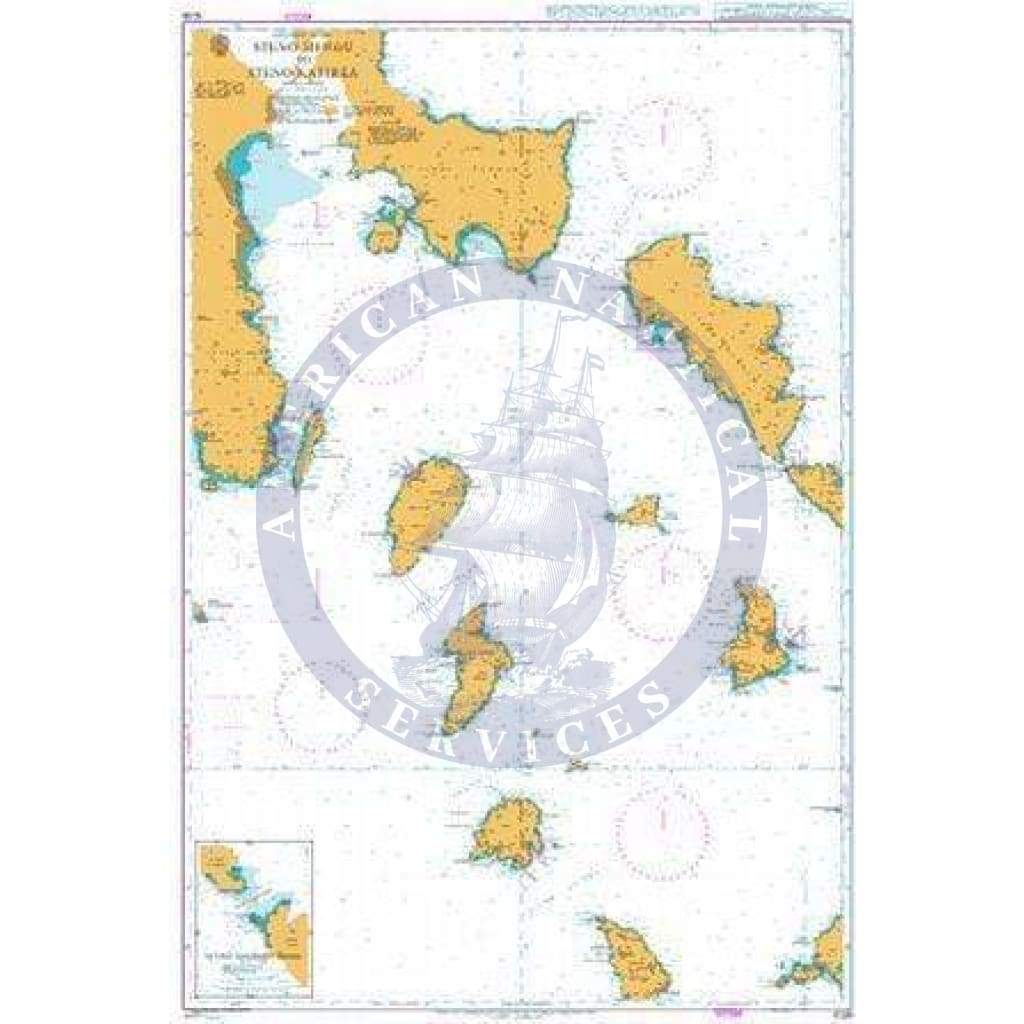British Admiralty Nautical Chart 1038: Aegean Sea – Greece, Stenó Sífnou to Stenó Kafiréa. Stenó Ándrou-Tínou