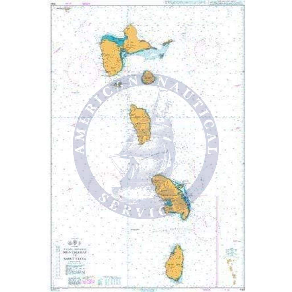 British Admiralty Nautical Chart 1042: Montserrat to Saint Lucia