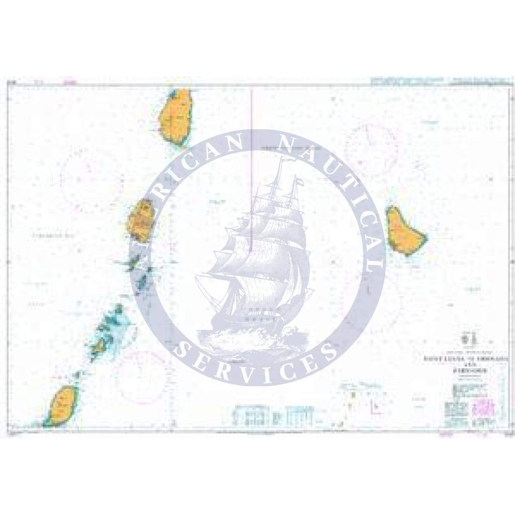 British Admiralty Nautical Chart 1043: Saint Lucia to Grenada and Barbados