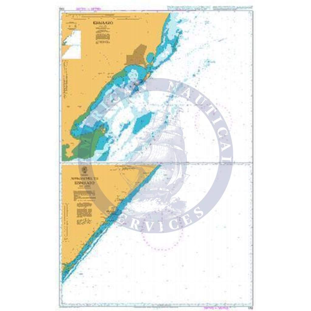 British Admiralty Nautical Chart 1052: Approaches to Kismaayo