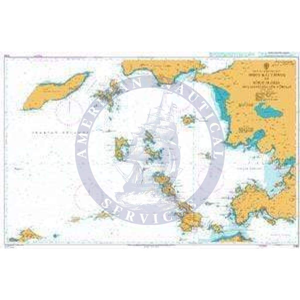 British Admiralty Nautical Chart 1056: Aegean Sea - Greece and Turkey, Nísos Kálymnos to Nísos Ikaría including Güllük Körfezi
