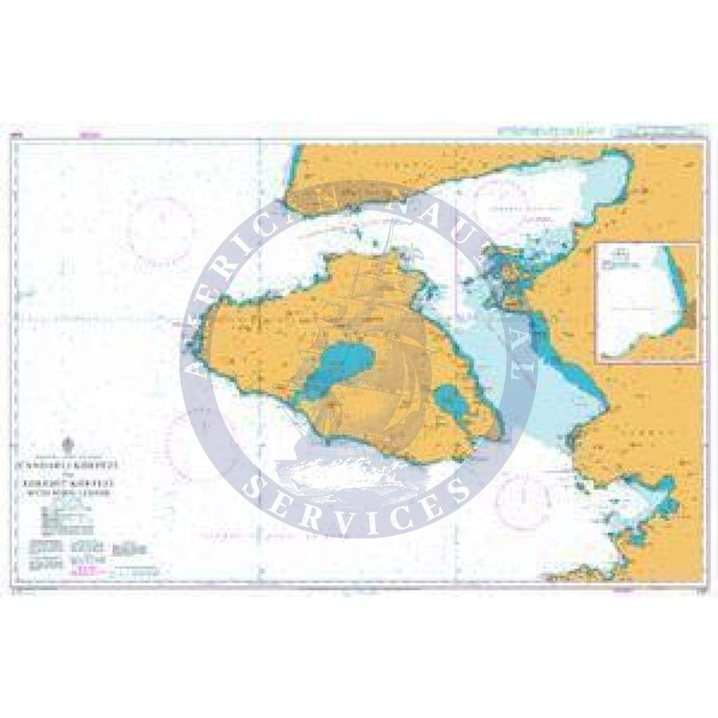 British Admiralty Nautical Chart 1061: Aegean Sea – Greece and Turkey, Çandarli Körfezi to Edremit Körfezi with Nísos Lésvos