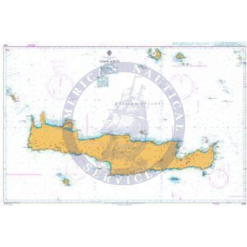British Admiralty Nautical Chart 1091: Mediterranean Sea – Greece, Nísos Kríti