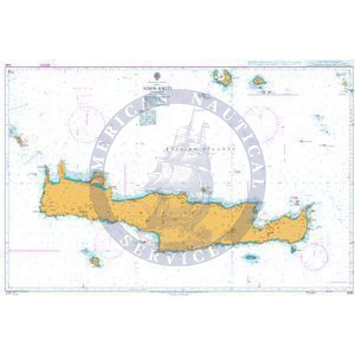 British Admiralty Nautical Chart 1091: Mediterranean Sea – Greece, Nísos Kríti